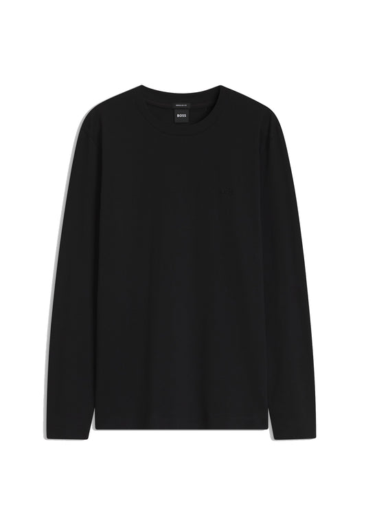 Maglia girocollo nera cotone regular fit Hugo Boss A26 50567762 001001 HUGO BOSS 