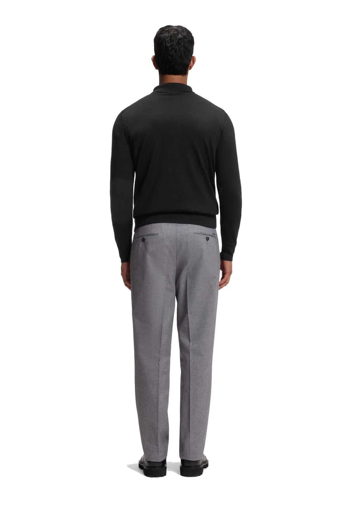 Cardigan maglia con colletto e chiusura bottoni nera lana vergine Hugo Boss A26 50570634 001001 HUGO BOSS 