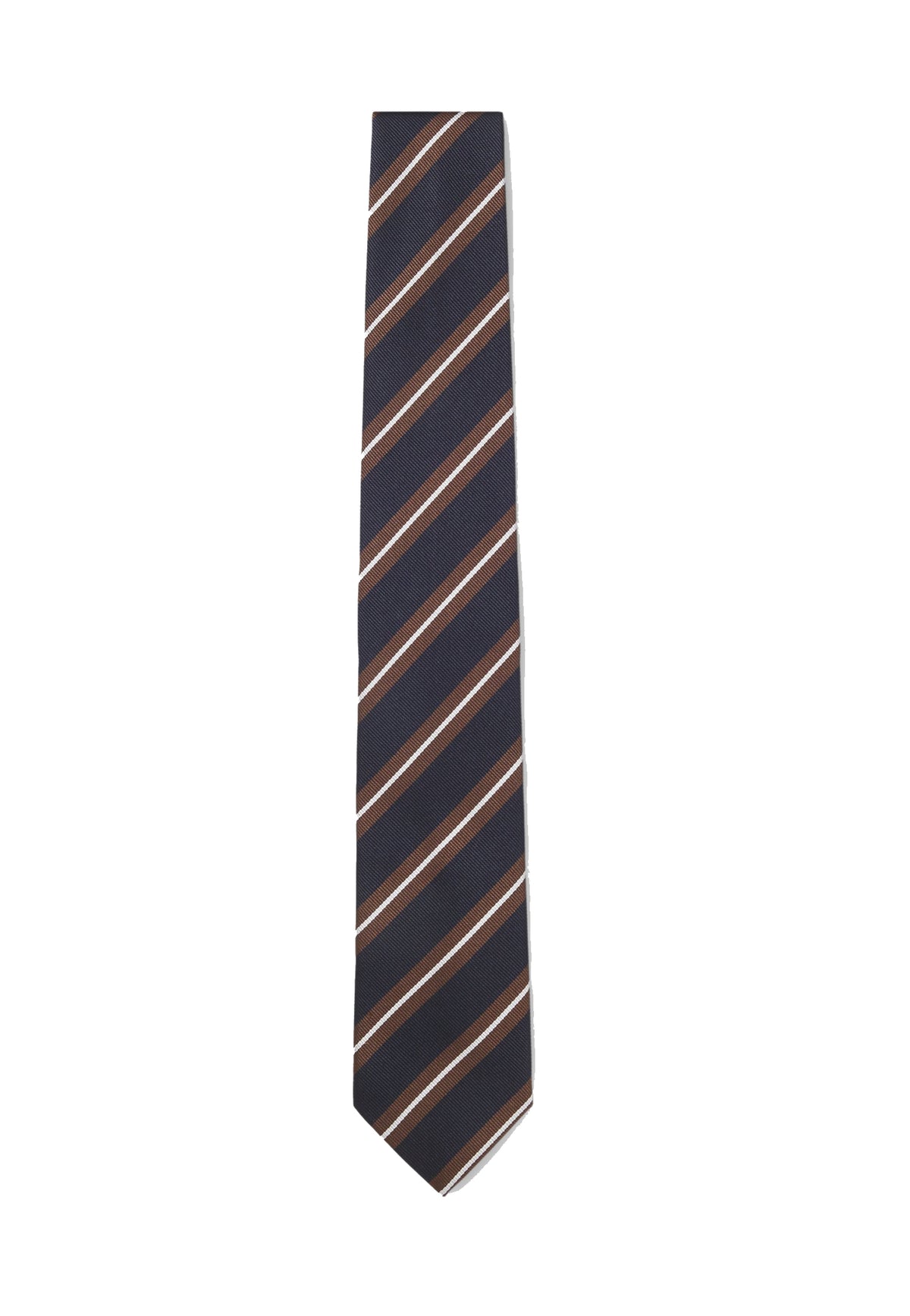 Cravatta blu e marrone misto seta a righe diagonali Hugo Boss A26 50571680 209209 HUGO BOSS 