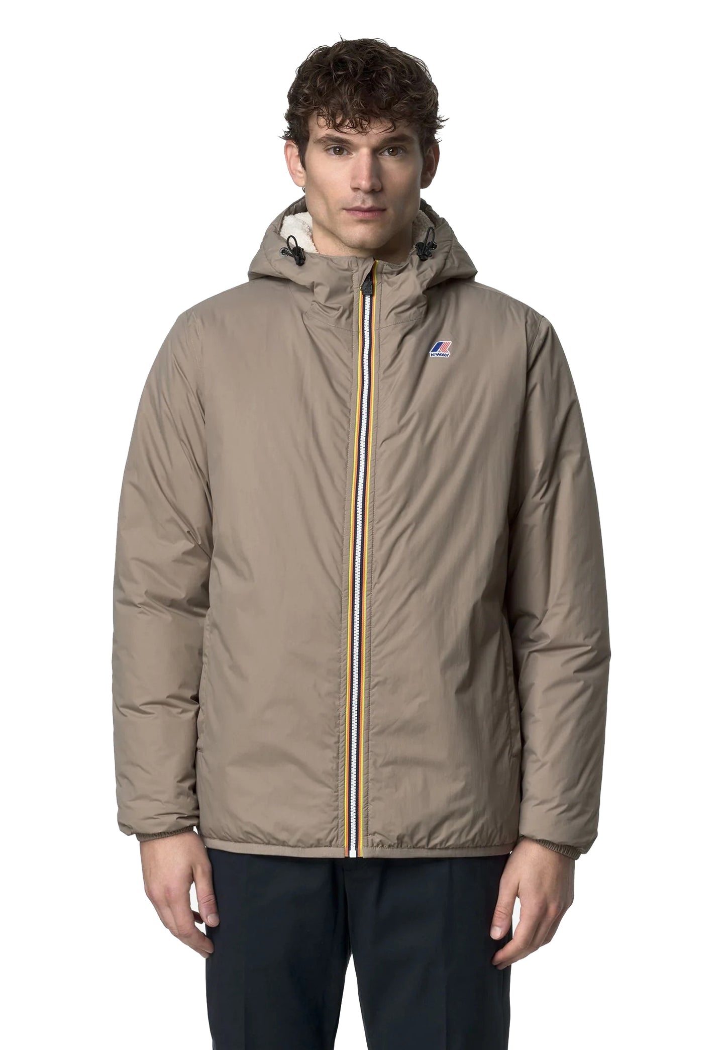 Giacca beige Le Vrai 4.0 Claude orsetto impermeabile antivento K-Way A26 K21515W WG9WG9 K-WAY 