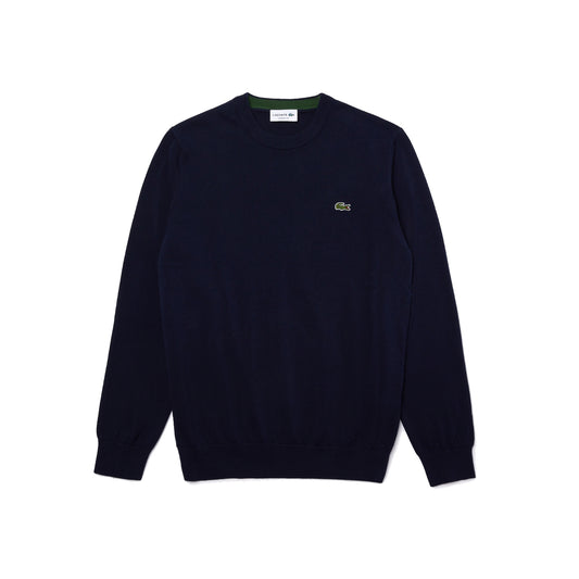 Maglione girocollo a tinta unita blu navy Lacoste A26 AH0128 166166 LACOSTE 