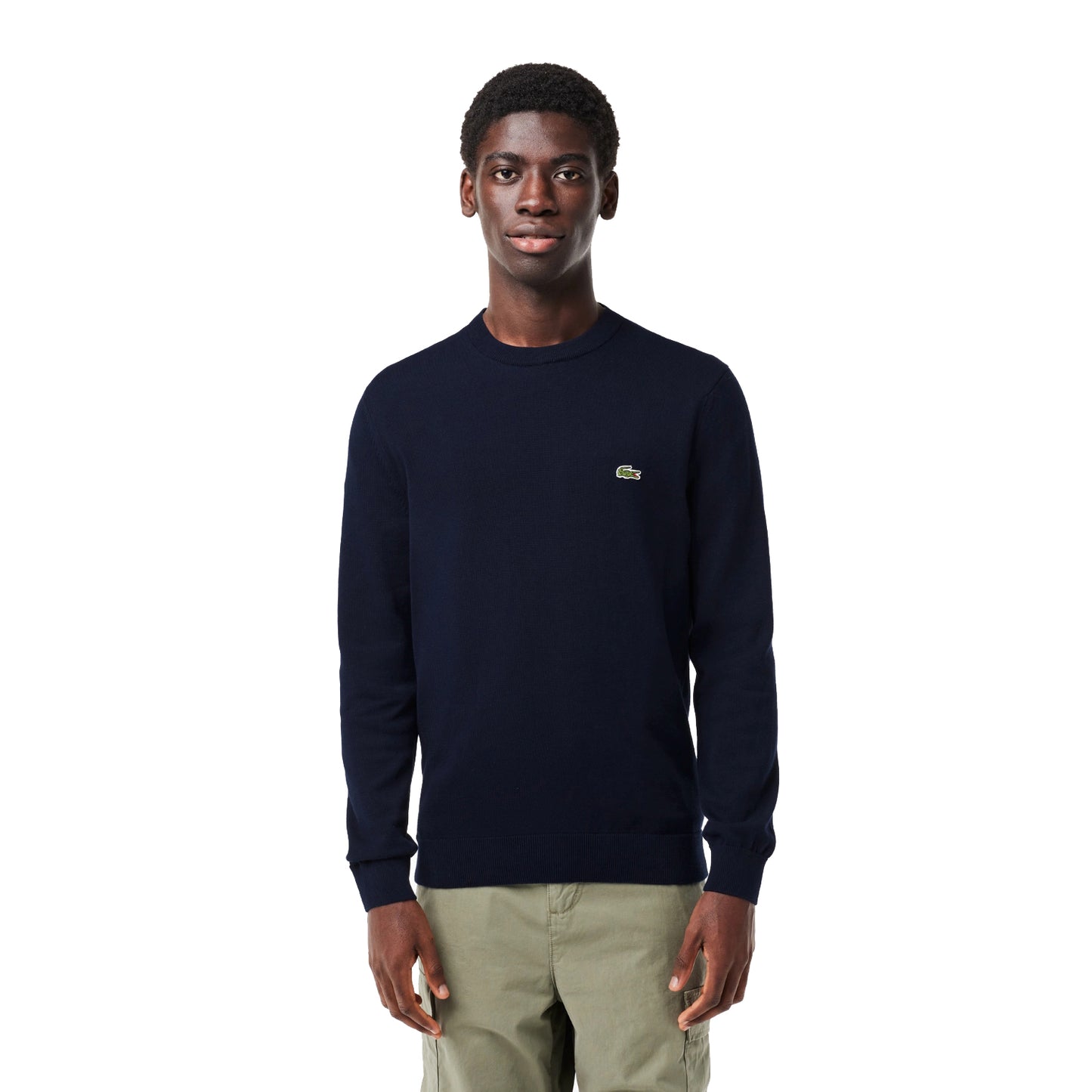 Maglione girocollo a tinta unita blu navy Lacoste A26 AH0128 166166 LACOSTE 