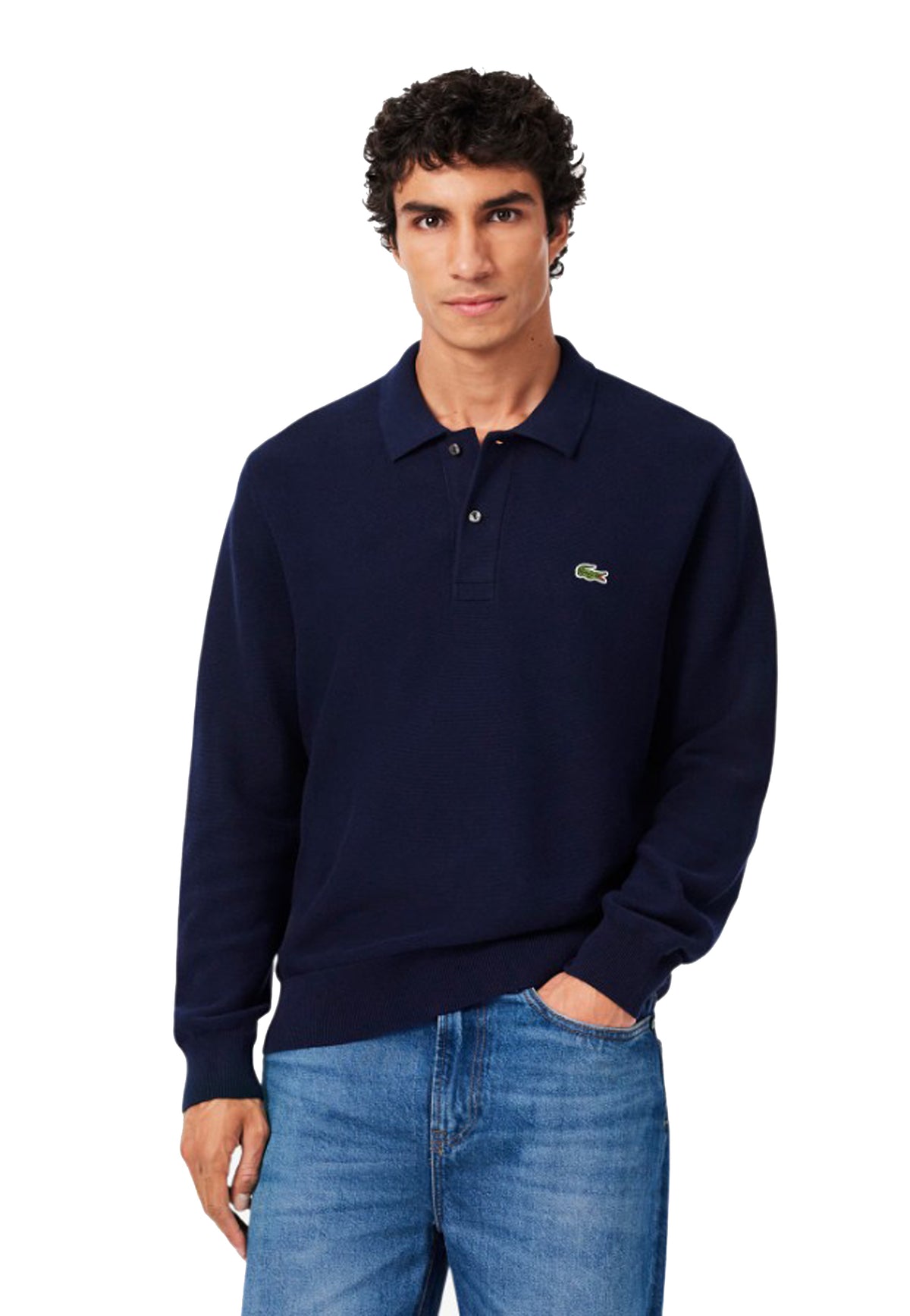 Maglia a polo maniche lunghe blu cotone Lacoste A26 AH9904 166166 LACOSTE 