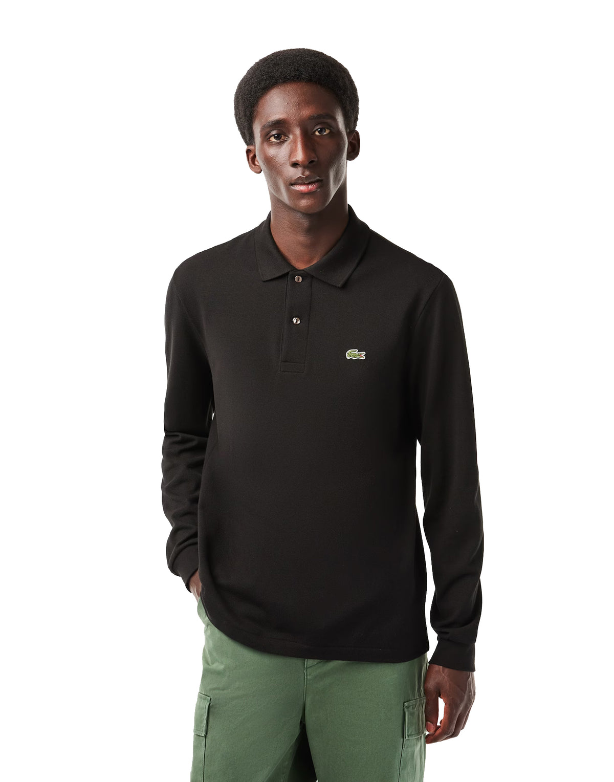 Polo nera a maniche lunghe classica Lacoste A26 L1312 3131 LACOSTE 