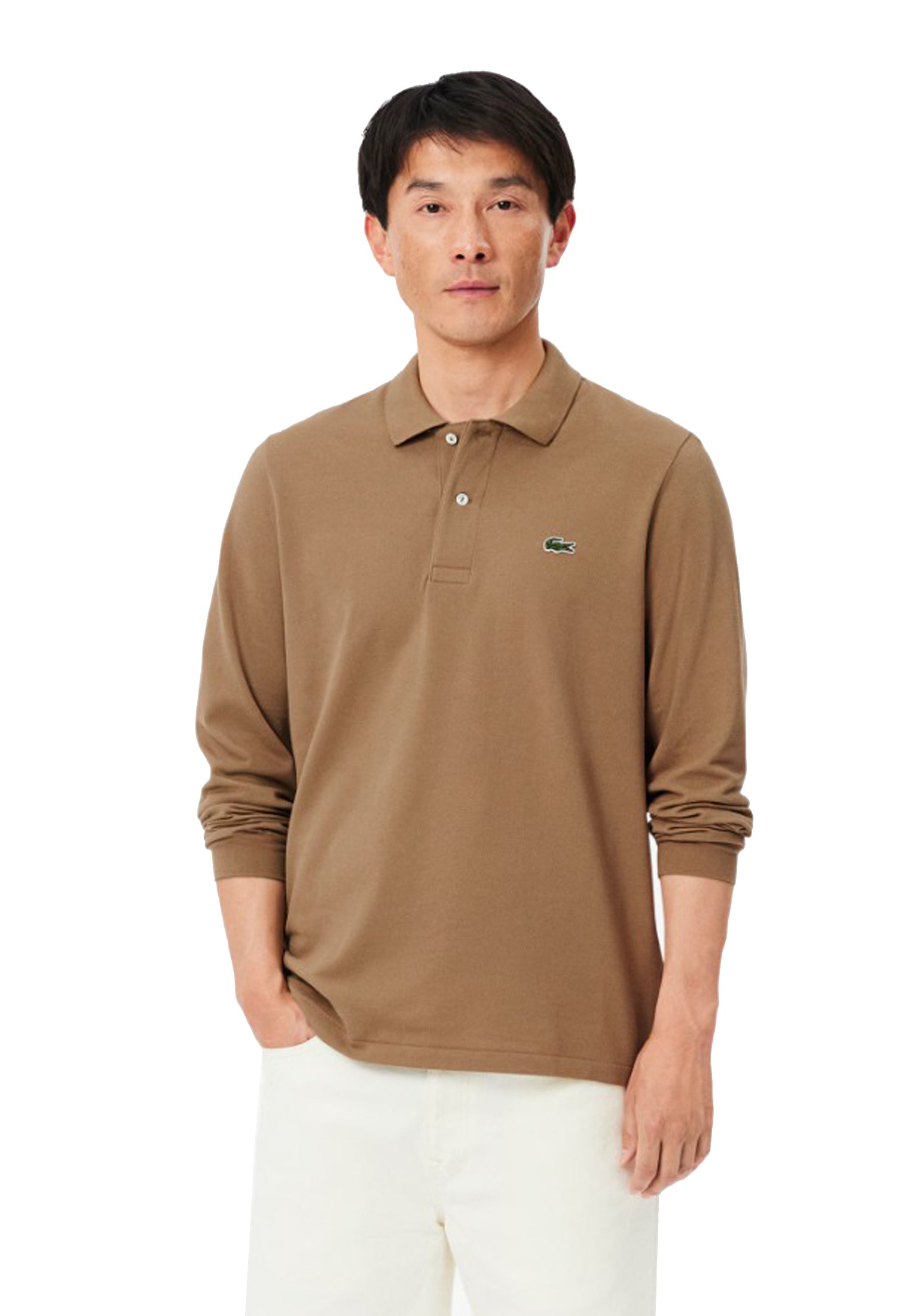 Polo manica lunga beige cotone classic fit Lacoste A26 L1312 SIXSIX LACOSTE 