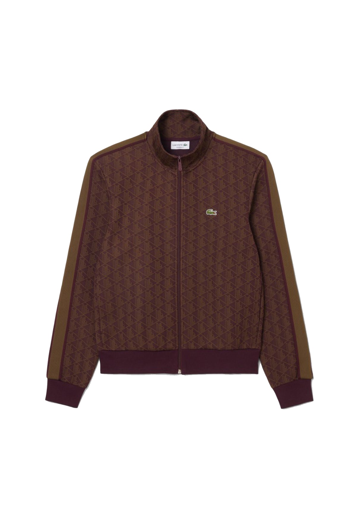 Felpa full zip marrone tuta jacquard Lacoste A26 SH1368 WD9WD9 LACOSTE 