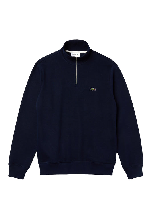 Felpa blu interlock a collo alto con mezza zip Lacoste A26 SH1927 166166 LACOSTE 