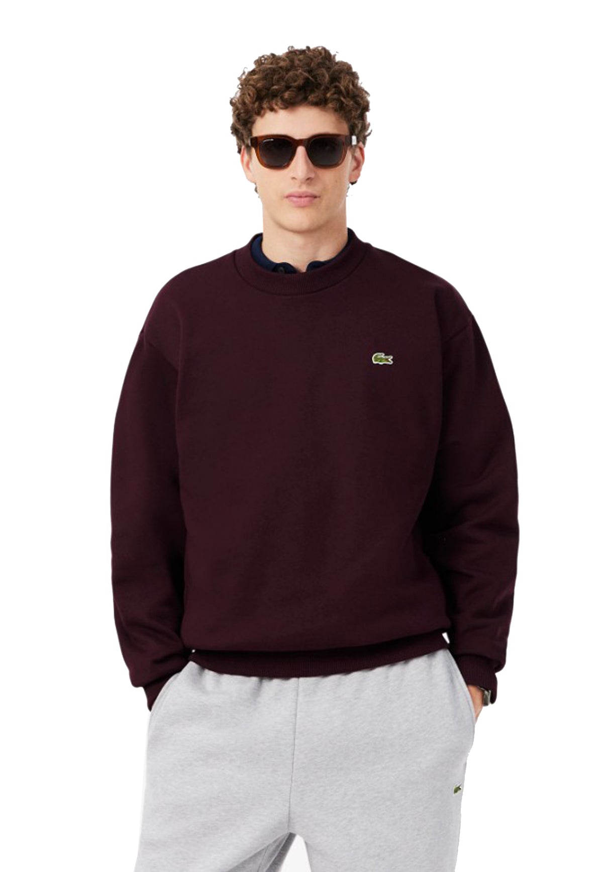 Felpa girocollo marrone felpato Lacoste A26 SH8868 3KE3KE LACOSTE 