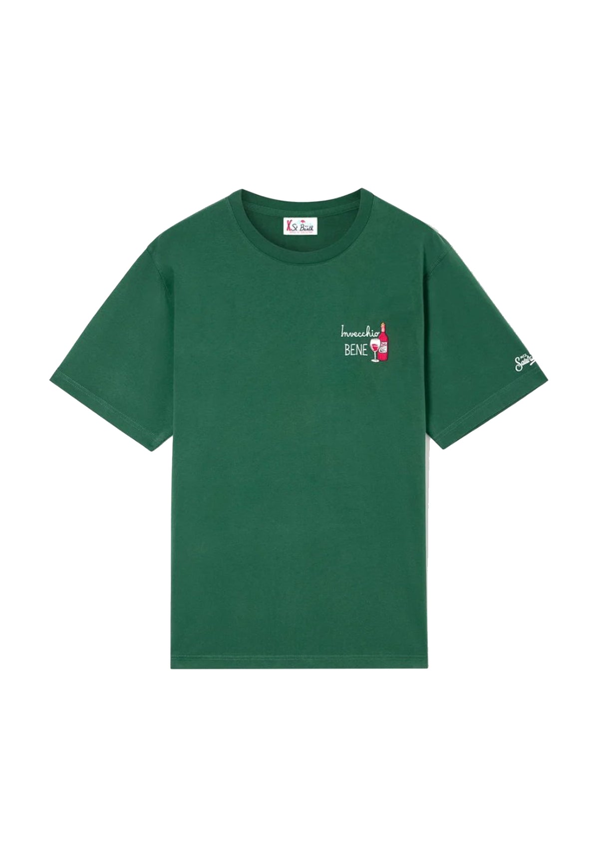 T-shirt girocollo verde cotone Invecchio Bene Arnott MC2 Saint Barth A26 ARN0001 03582M03582M MC2 