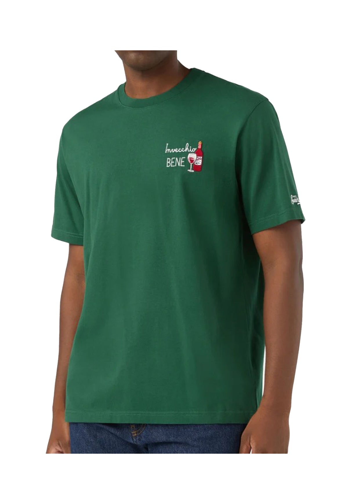 T-shirt girocollo verde cotone Invecchio Bene Arnott MC2 Saint Barth A26 ARN0001 03582M03582M MC2 
