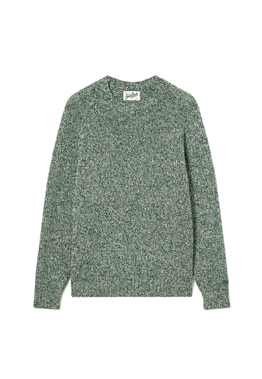 Maglia girocollo verde lana mouline Blunt MC2 Saint Barth A26 BLUN001 00055M00055M MC2 