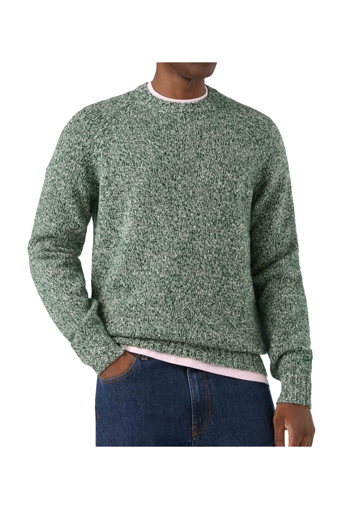 Maglia girocollo verde lana mouline Blunt MC2 Saint Barth A26 BLUN001 00055M00055M MC2 