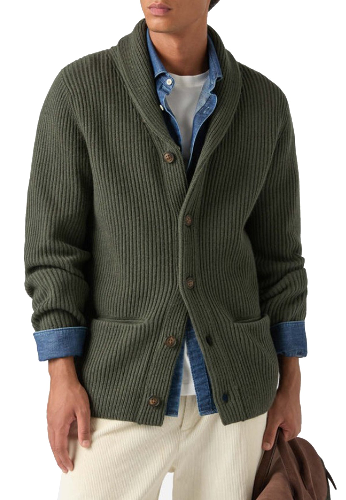 Maglione cardigan verde lana Glasgow MC2 Saint Barth A26 GLAS001 00024M00024M MC2 