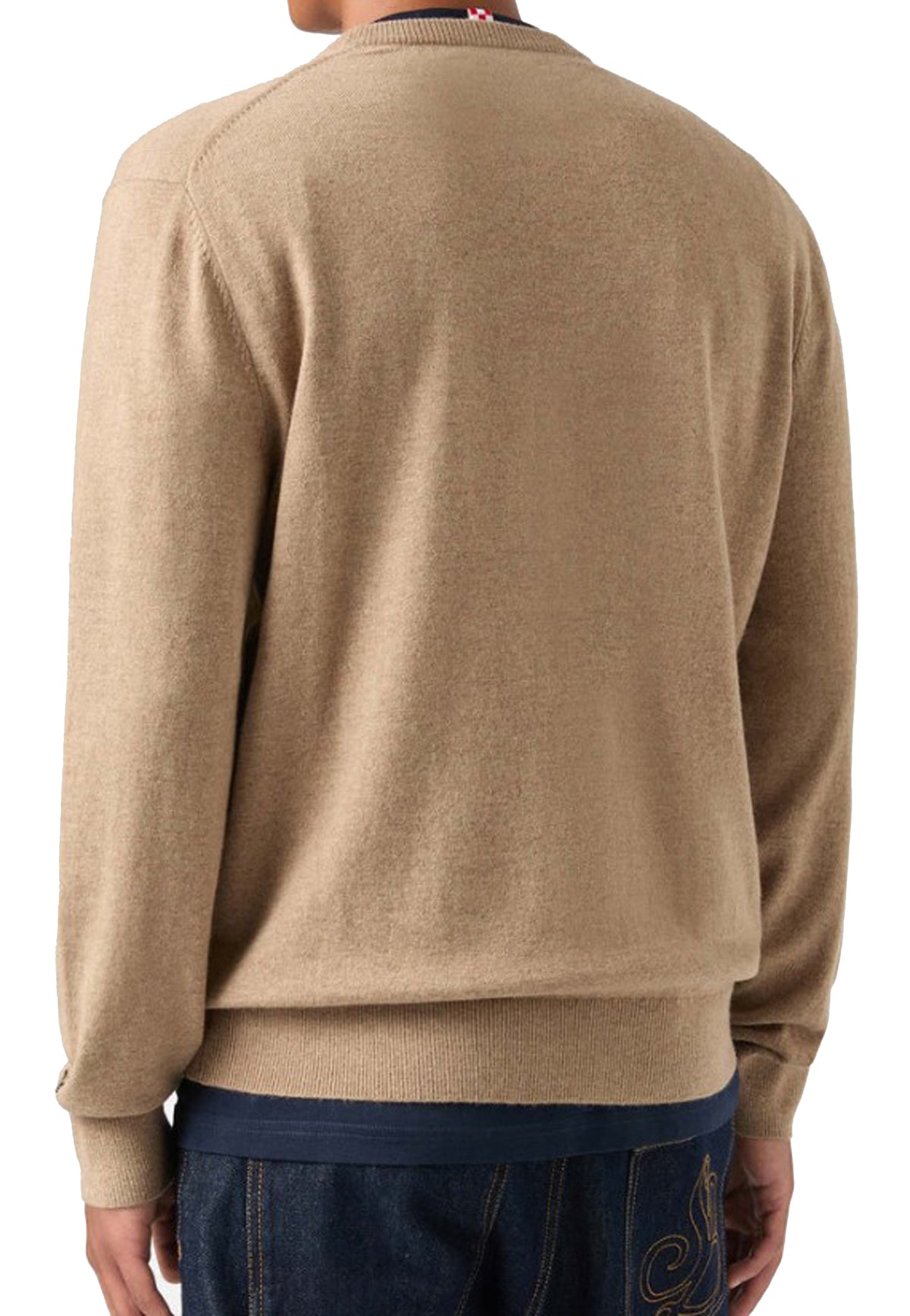 Maglia girocollo beige misto lana cashmere Heron Light King MC2 Saint Barth A26 HER0024 00542M00542M MC2 