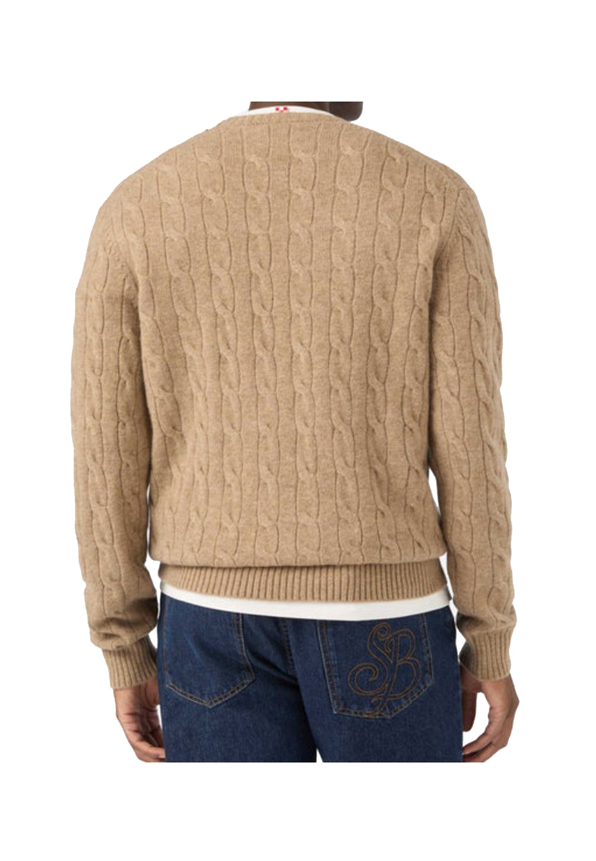 Maglia girocollo beige lana a trecce Regent MC2 Saint Barth A26 REGE007 00030M00030M MC2 