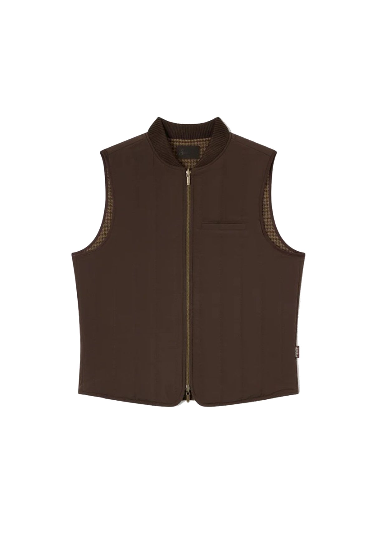Gilet Smanicato marrone pied de poule lana Spencer MC2 Saint Barth A26 SPEN003 00370M00370M MC2 