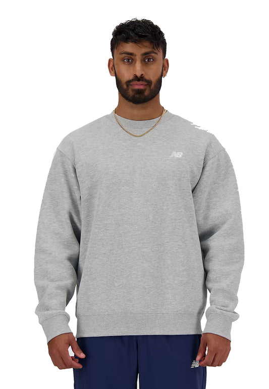 Felpa girocollo grigia felpata Sport Essentials Fleece Crew New Balance A26 MT41510AG // NEW BALANCE 