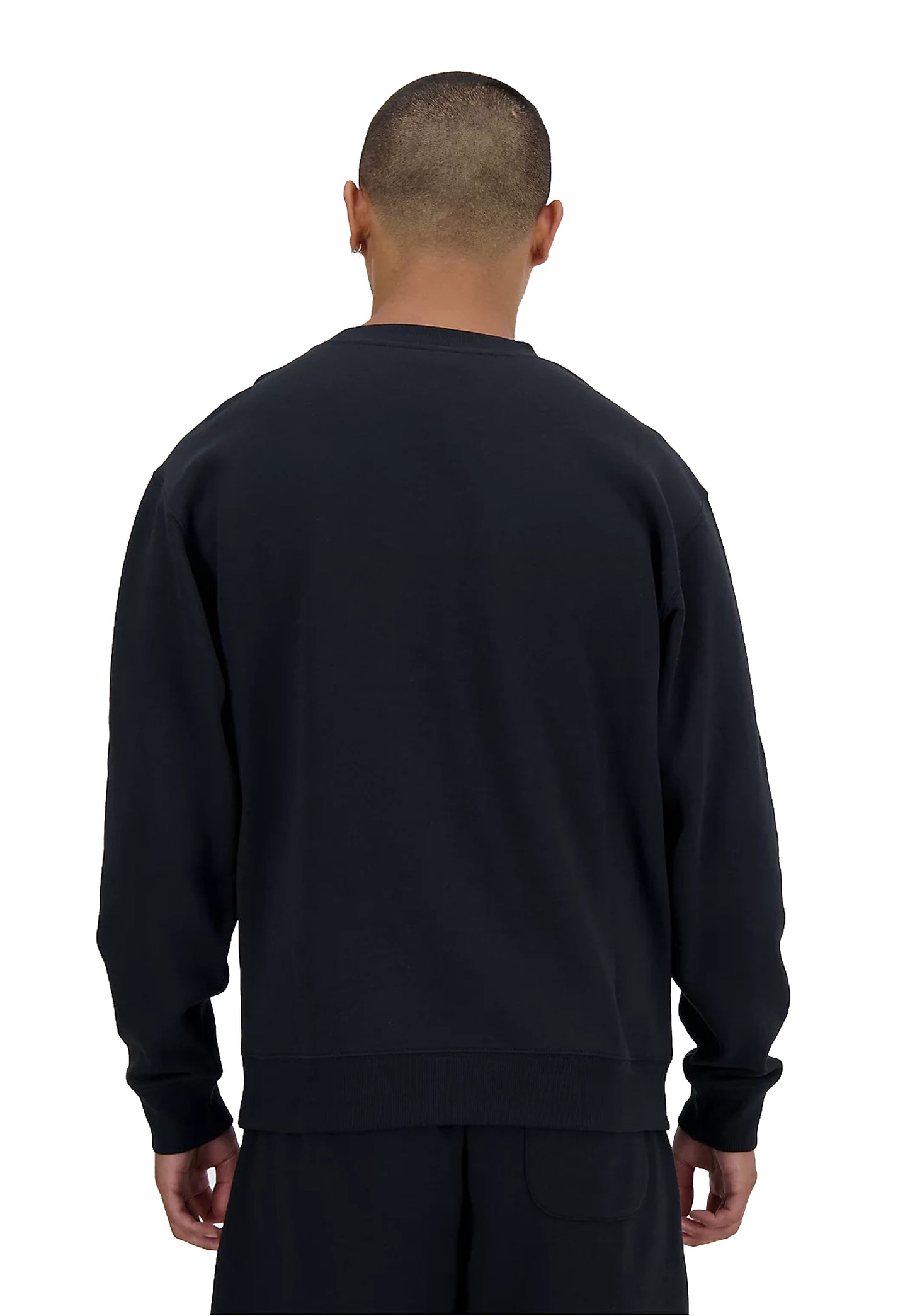 Felpa girocollo nera  felpata Sport Essentials Fleece Crew New Balance A26 MT41510BK // NEW BALANCE 