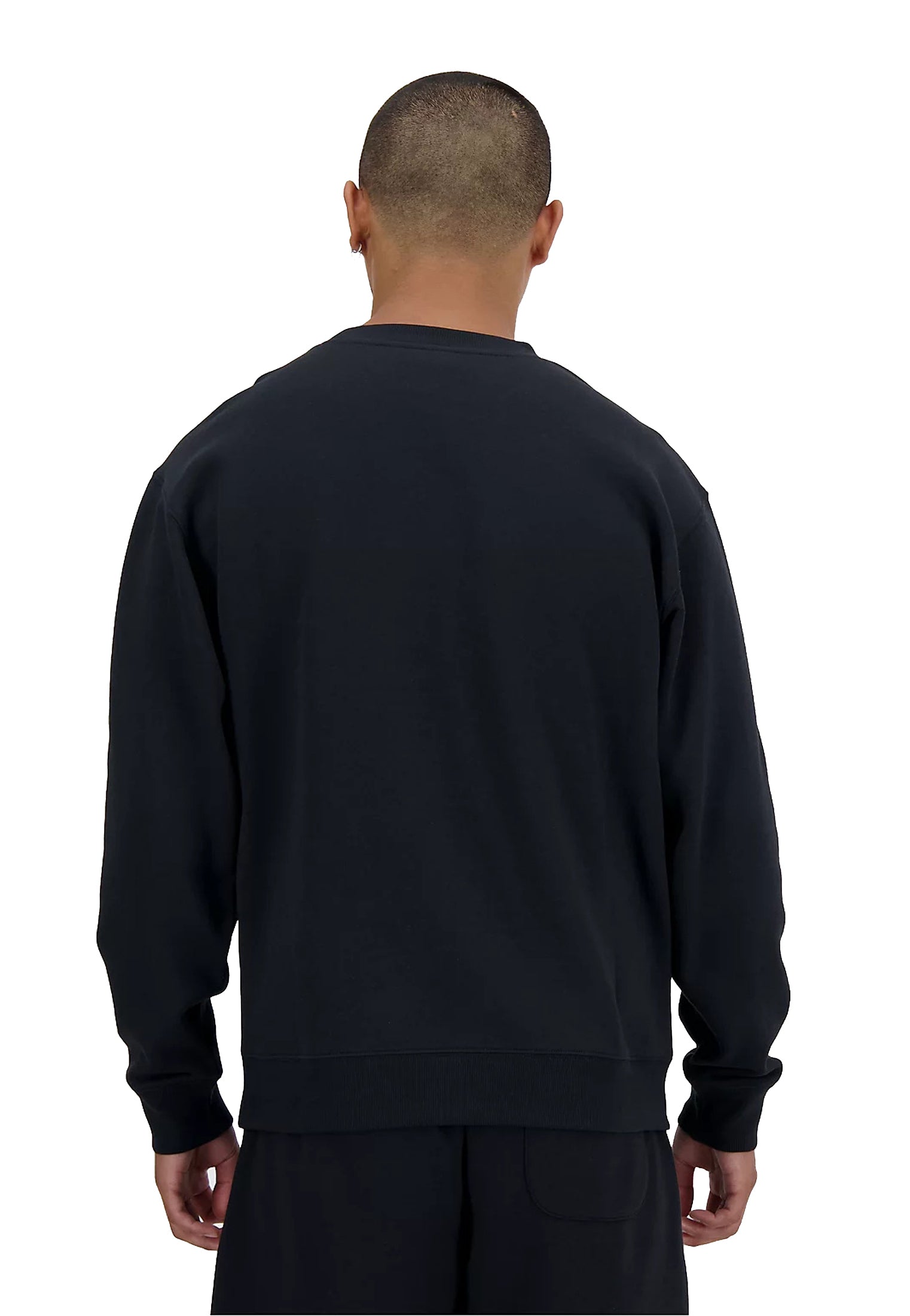 Felpa girocollo nera  felpata Sport Essentials Fleece Crew New Balance A26 MT41510BK // NEW BALANCE 
