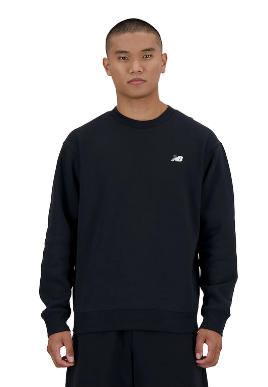 Felpa girocollo nera  felpata Sport Essentials Fleece Crew New Balance A26 MT41510BK // NEW BALANCE 