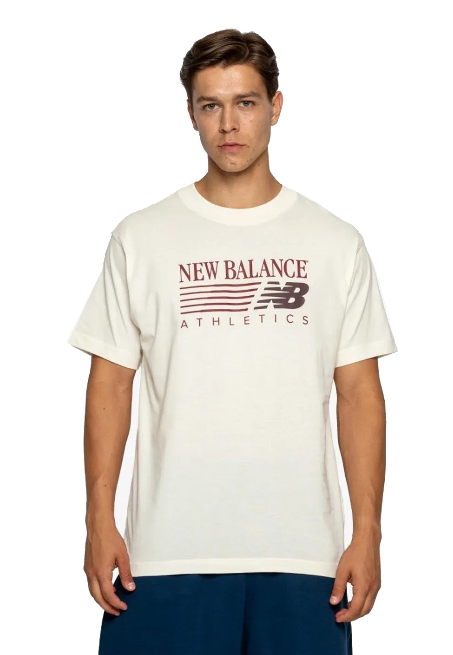 T-shirt girocollo cotone beige Reimagined Graphic New Balance A26 MT62U0E0AGA // NEW BALANCE 