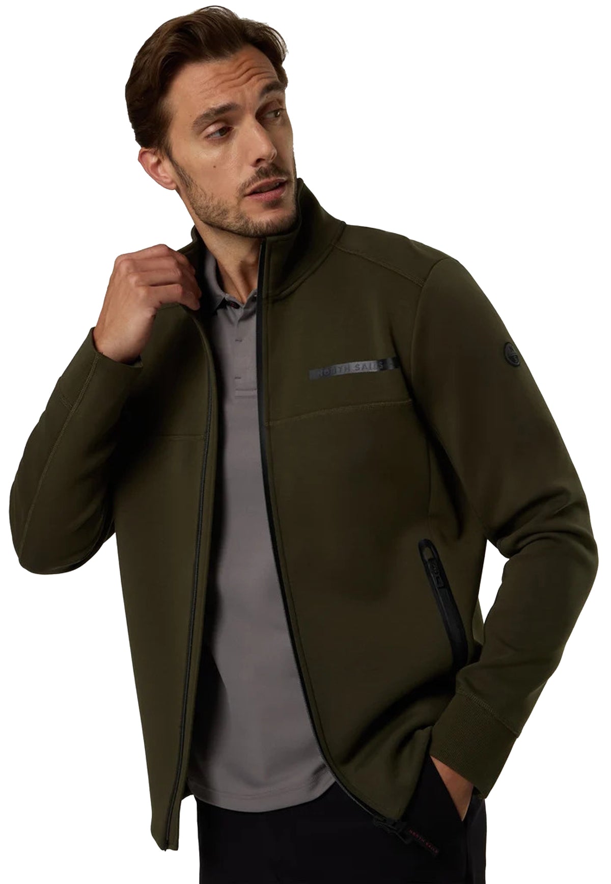 Felpa full zip verde scuro poliestere North Sails A26 691335 04370437 NORTH SAILS 
