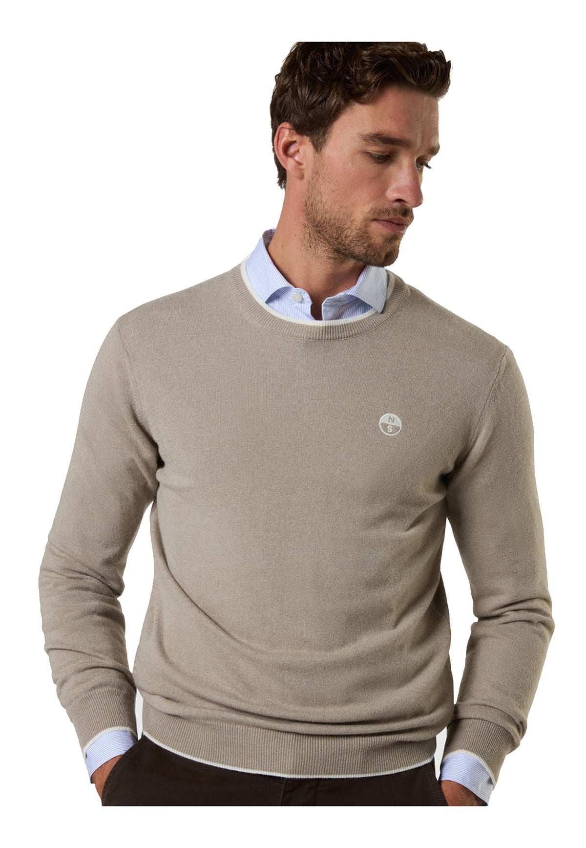Maglione beige girocollo in misto lana cashmere North Sails A26 699486 01160116 NORTH SAILS 