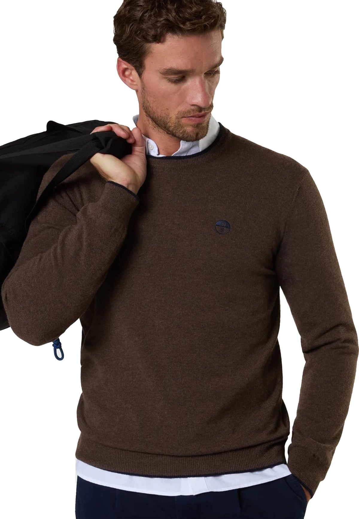 Maglione marrone girocollo in misto lana cashmere North Sails A26 699486 01460146 NORTH SAILS 