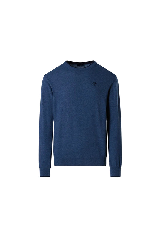 Maglione blu girocollo in misto lana cashmere North Sails A26 699486 07470747 NORTH SAILS 