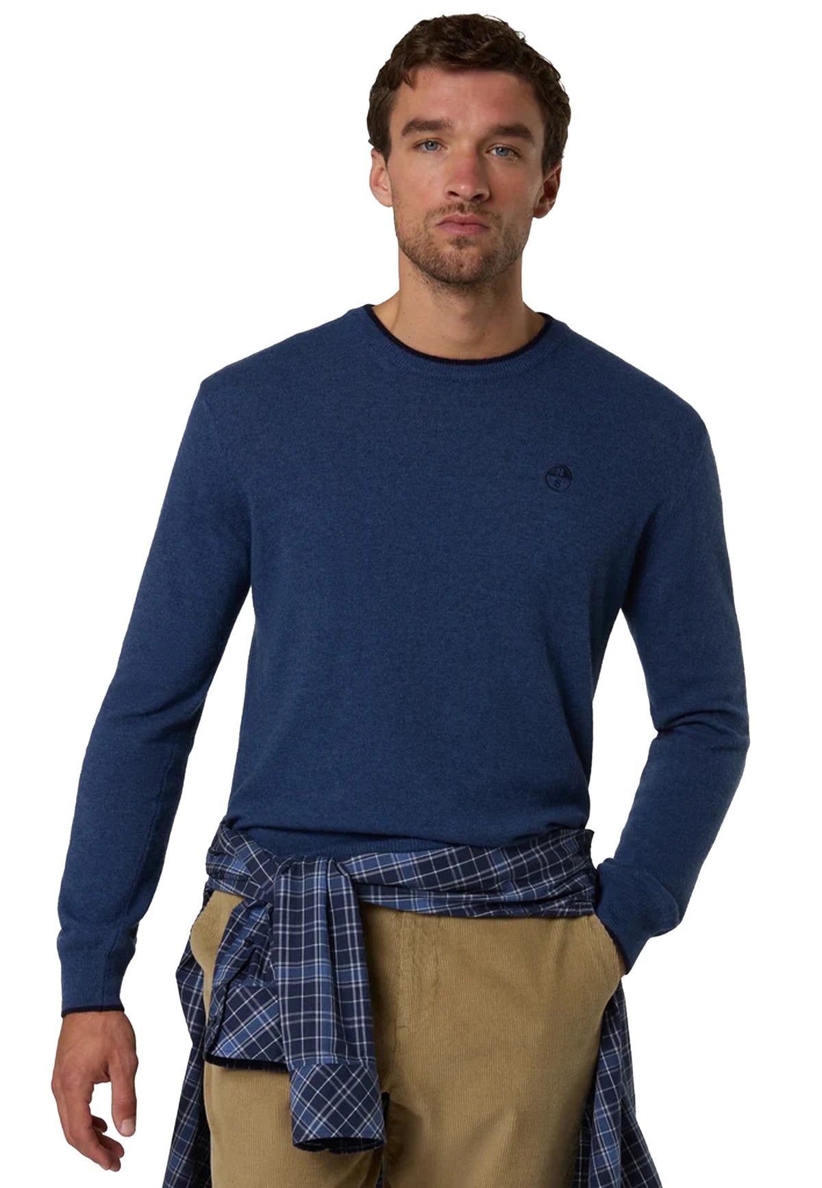 Maglione blu girocollo in misto lana cashmere North Sails A26 699486 07470747 NORTH SAILS 