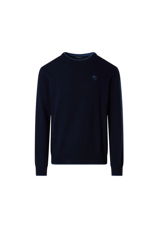 Maglione girocollo blu scuro misto cashmere lana North Sails A26 699486 08020802 NORTH SAILS 