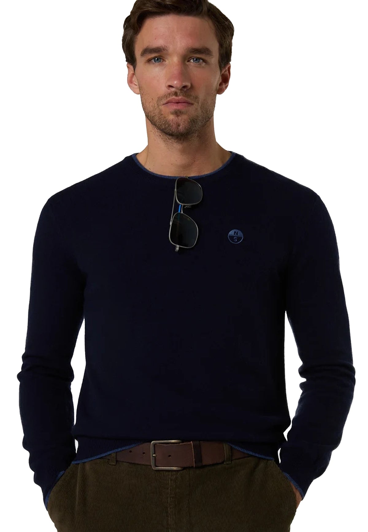 Maglione girocollo blu scuro misto cashmere lana North Sails A26 699486 08020802 NORTH SAILS 