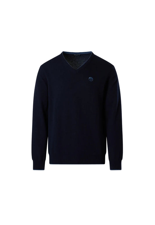 Maglione scollo a v blu navy misto lana e cashmere North Sails A26 699487 08020802 NORTH SAILS 