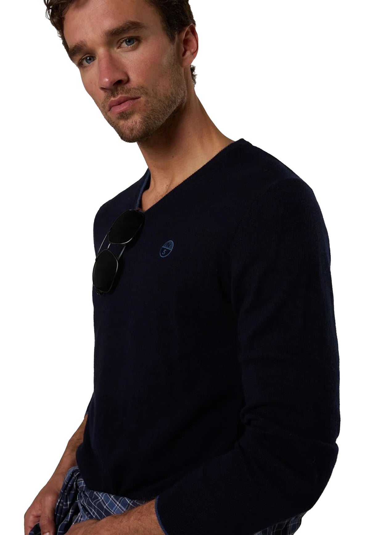 Maglione scollo a v blu navy misto lana e cashmere North Sails A26 699487 08020802 NORTH SAILS 