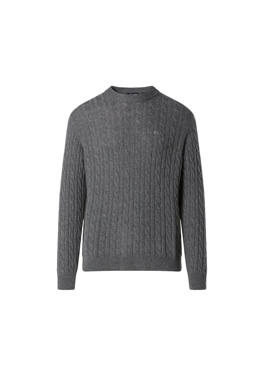 Maglione girocollo a trecce grigio misto lana cashmere North Sails A26 699491 09280928 NORTH SAILS 
