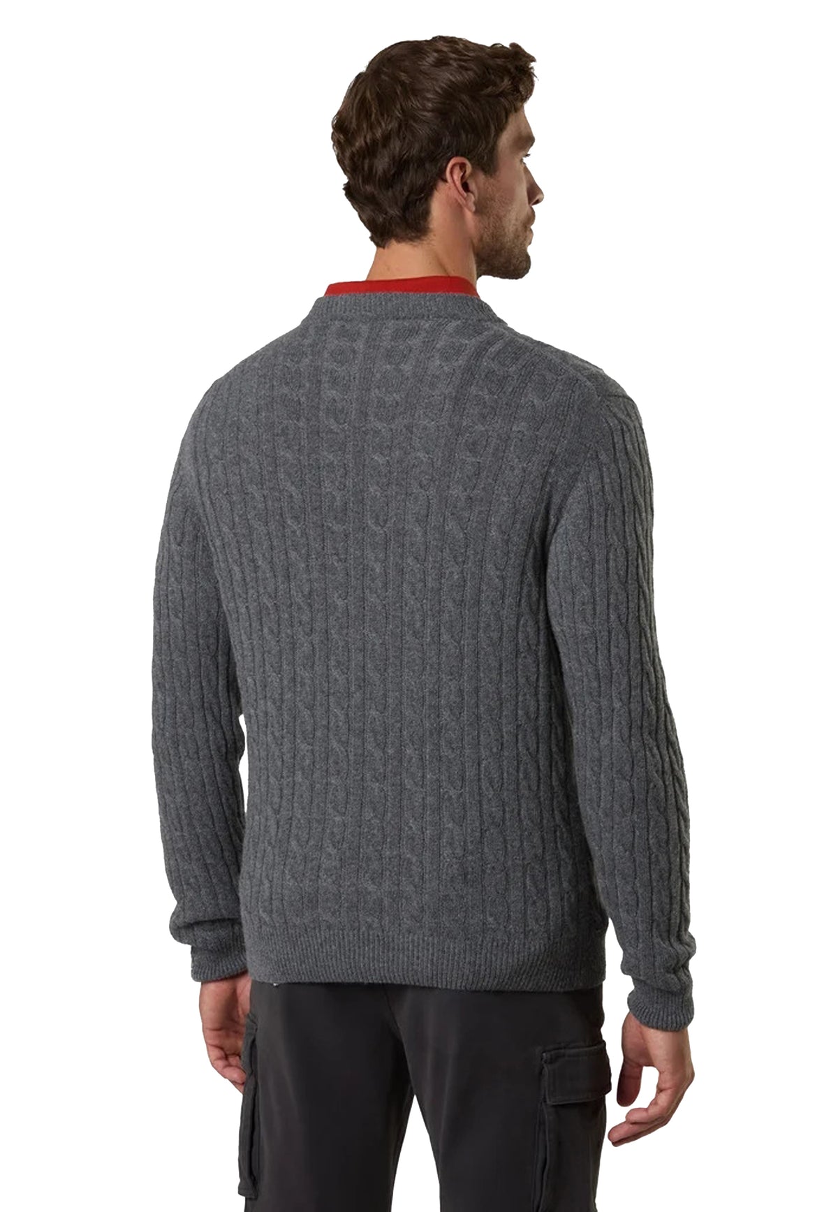 Maglione girocollo a trecce grigio misto lana cashmere North Sails A26 699491 09280928 NORTH SAILS 