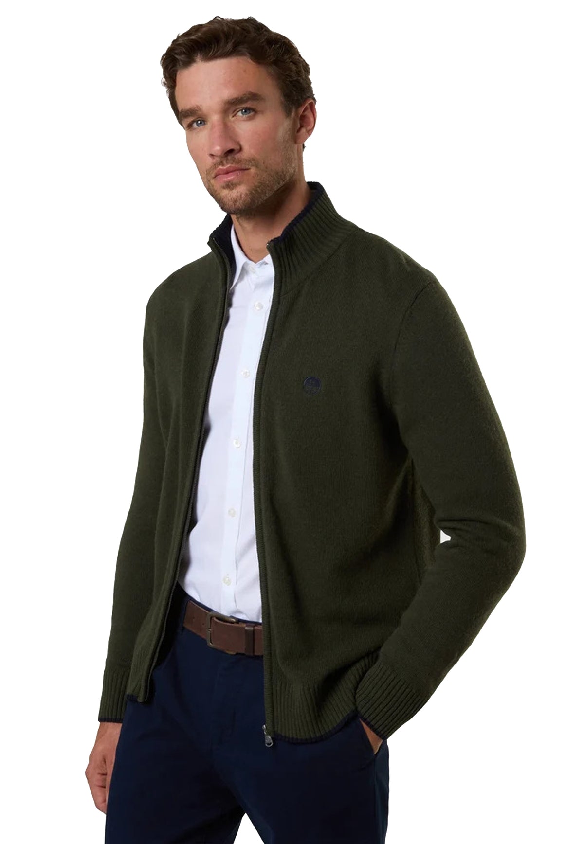 Maglione con zip verde scuro misto cashmere lana North Sails A26 699528 04370437 NORTH SAILS 
