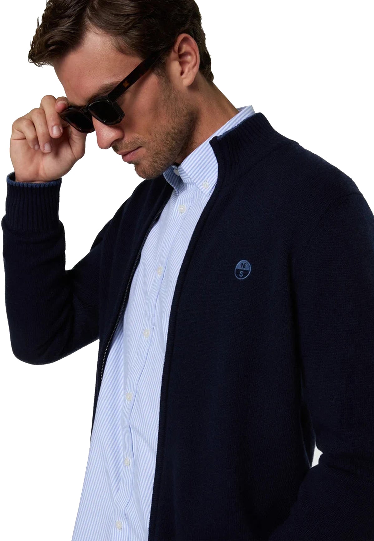 Maglione con zip blu scuro misto cashmere lana North Sails A26 699528 08020802 NORTH SAILS 