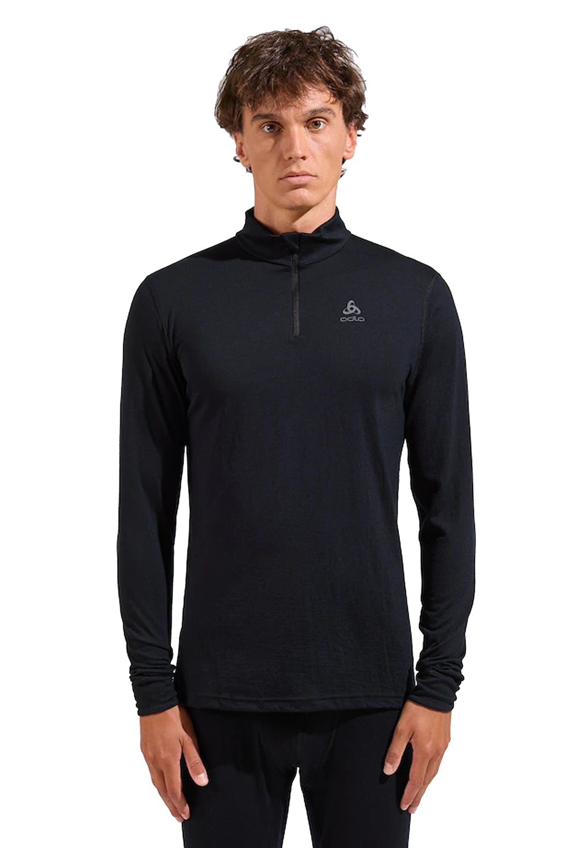 Maglia termica nera con mezza zip sci montagna lana merino Odlo A26 111502 1500015000 ODLO 