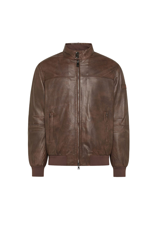 Giacca bomber marrone pelle effetto vintage Fionia Peuterey A26 PEU5632 99012331 194194 PEUTEREY 
