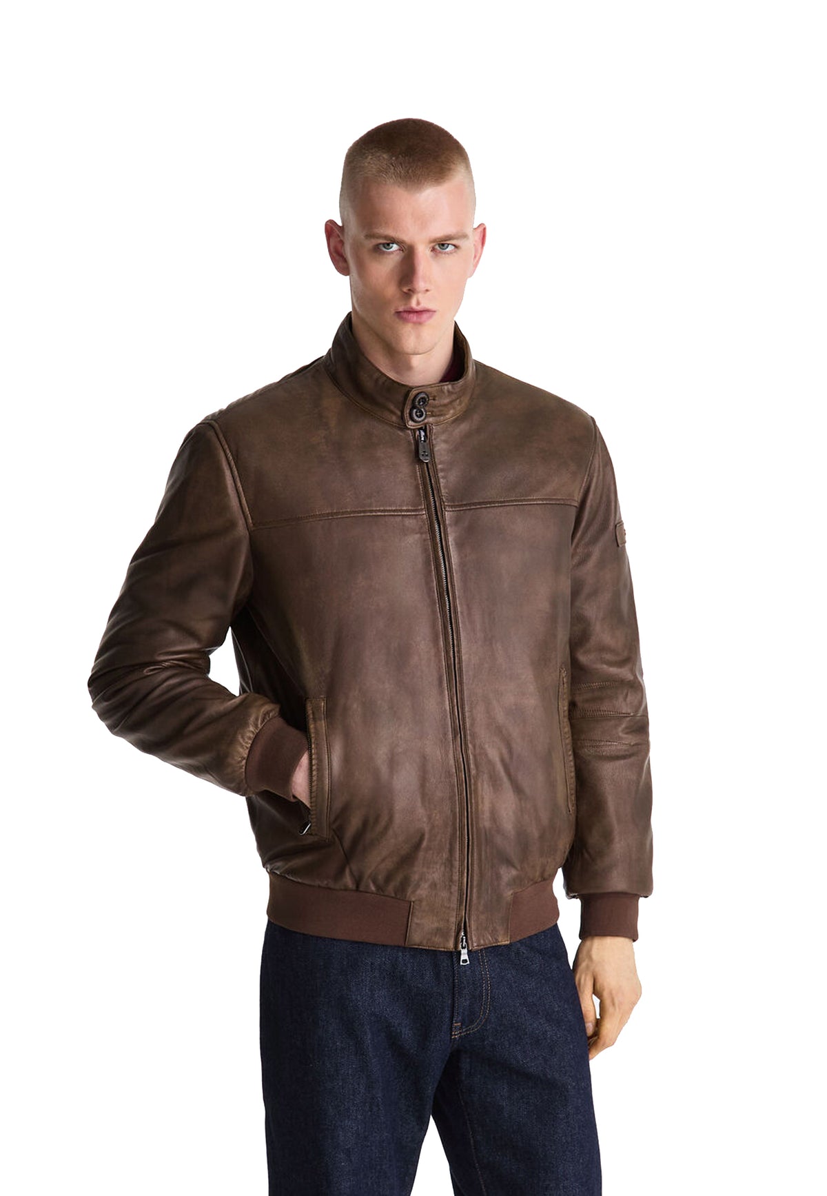 Giacca bomber marrone pelle effetto vintage Fionia Peuterey A26 PEU5632 99012331 194194 PEUTEREY 