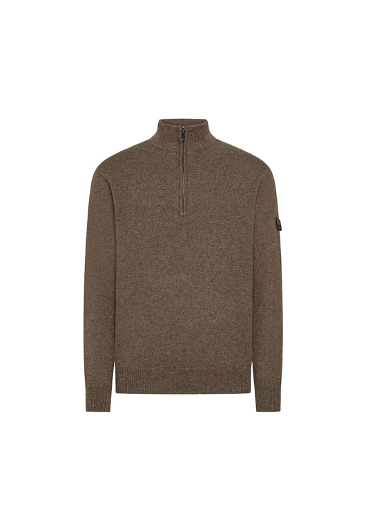Maglia mezza zip beige lana Trebe Peuterey A26 PEU5633 99012205 766766 PEUTEREY 