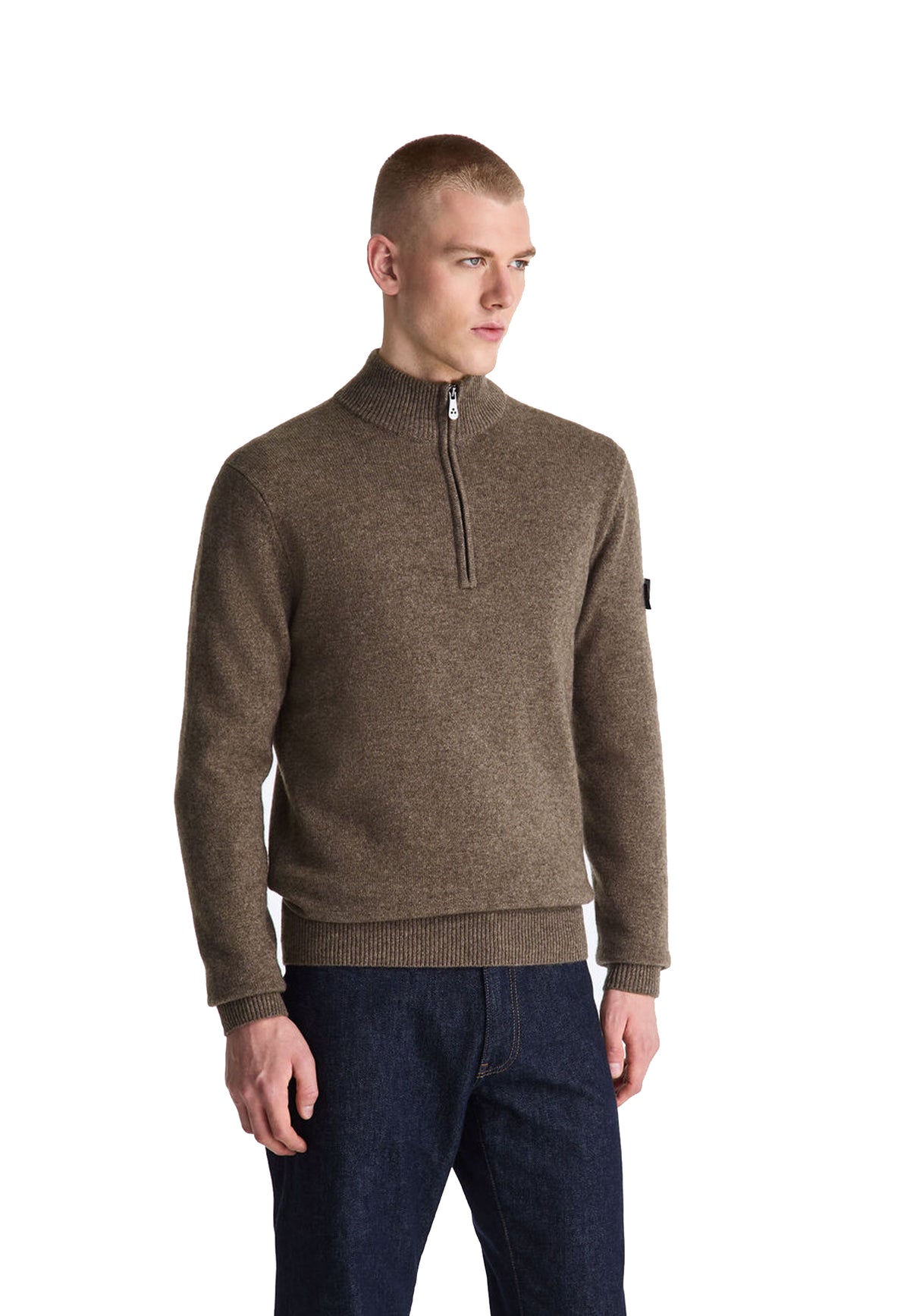 Maglia mezza zip beige lana Trebe Peuterey A26 PEU5633 99012205 766766 PEUTEREY 
