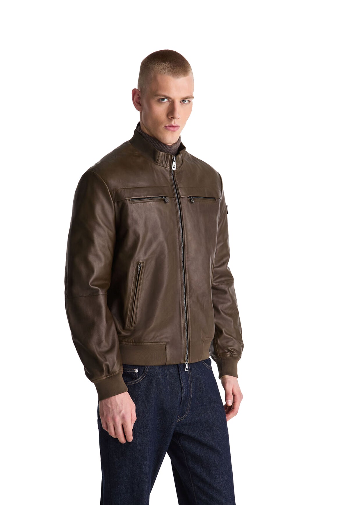 Giacca pelle biker marrone Sand Peuterey A26 PEU6047 99012483 194194 PEUTEREY 