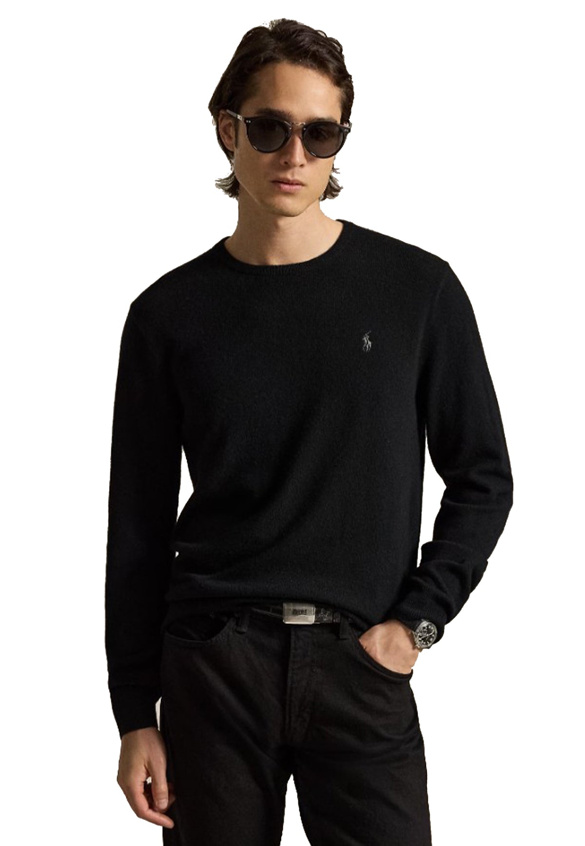 Maglia pullover girocollo nera lana Polo Ralph Lauren A26 710974148003 001001 POLO RALPH LAUREN 