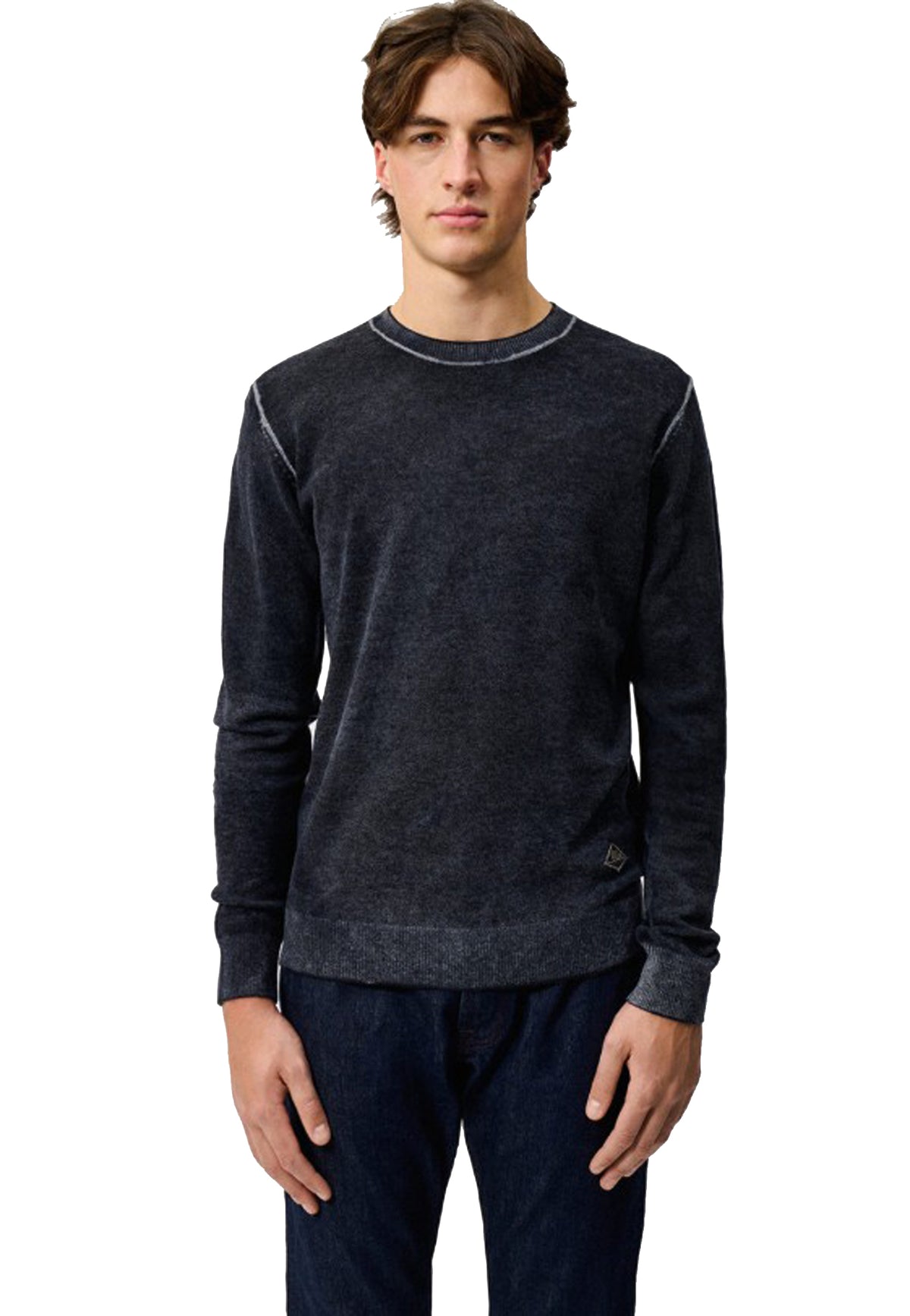 Maglia girocollo grigia lana merino Roy Roger's A26 RRU502CV52XXXX C0478C0478 ROY ROGER'S 