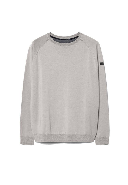 Maglia girocollo bianca regular fit New Amos misto cotone RRD A26 W26120 8585 RRD 