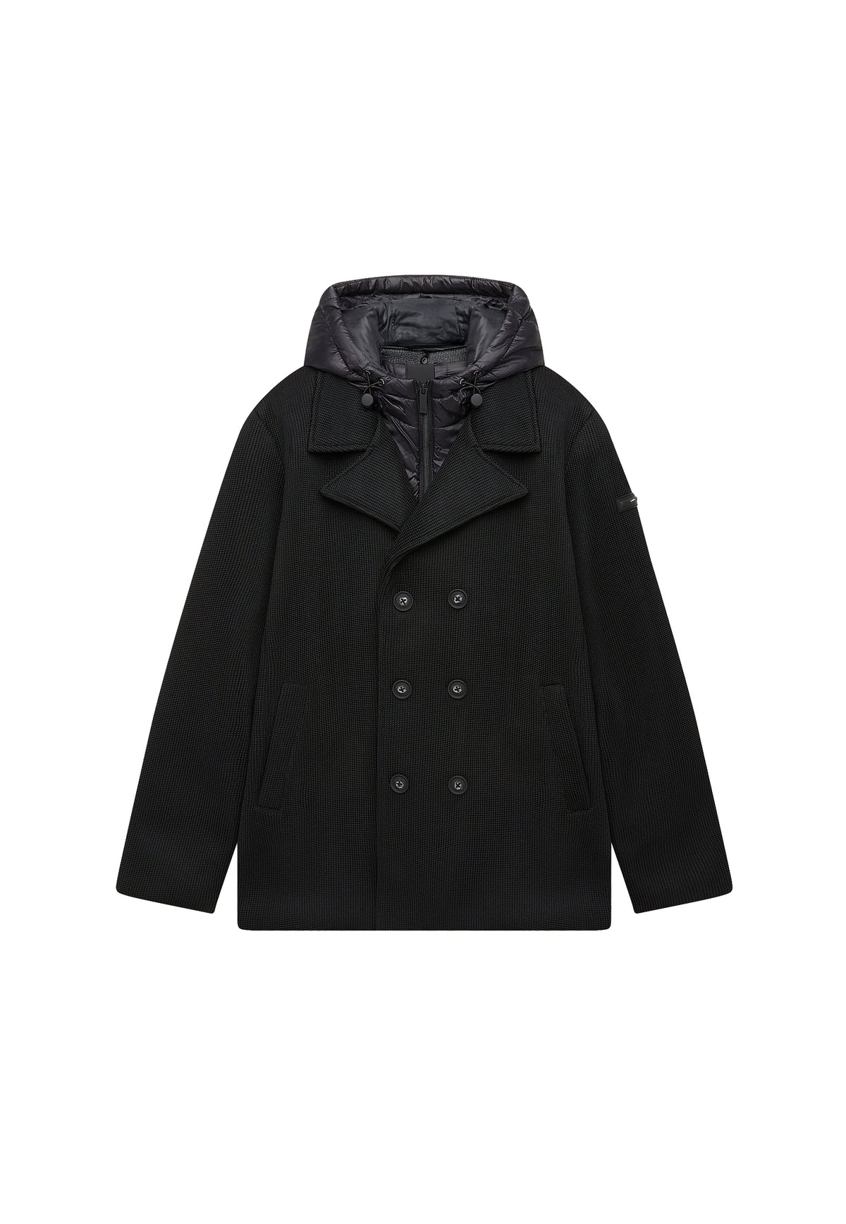 Giacca doppiopetto nero con cappuccio Gravity Unity A26 JA-GRAVITY-AW26 BKBK UNITY 