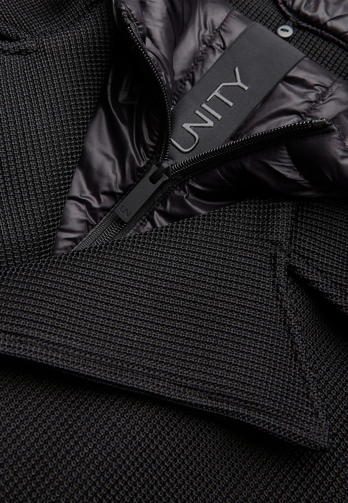 Giacca doppiopetto nero con cappuccio Gravity Unity A26 JA-GRAVITY-AW26 BKBK UNITY 