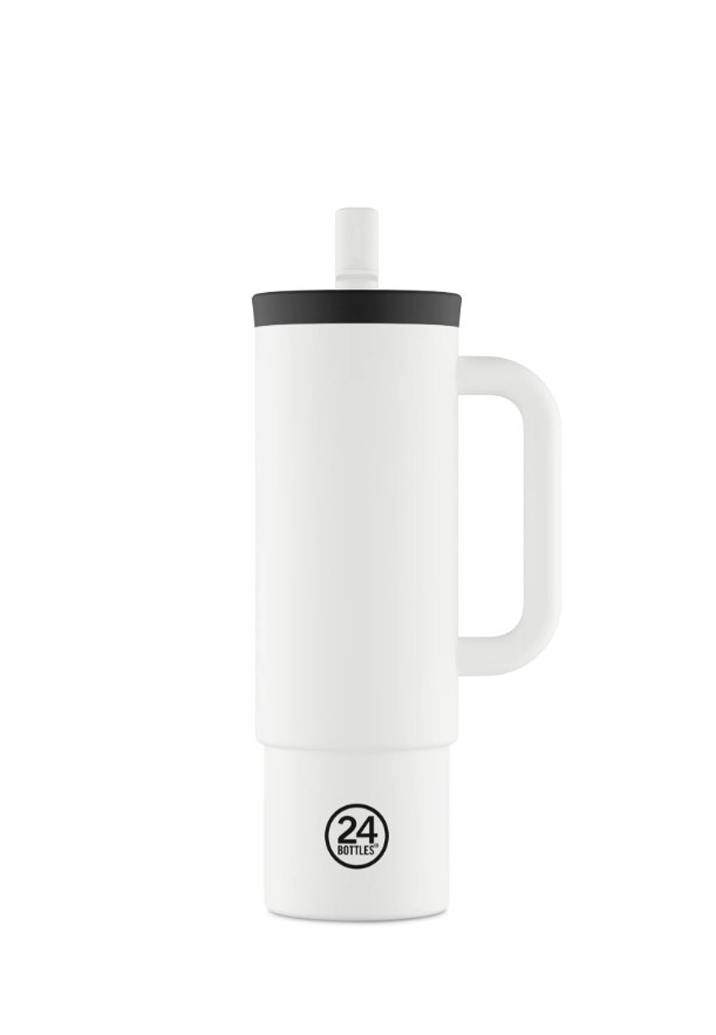 Borraccia Straw Cup bianca con manico 800ml 24Bottles 2233- Ice White 800 ml 24BOTTLES 